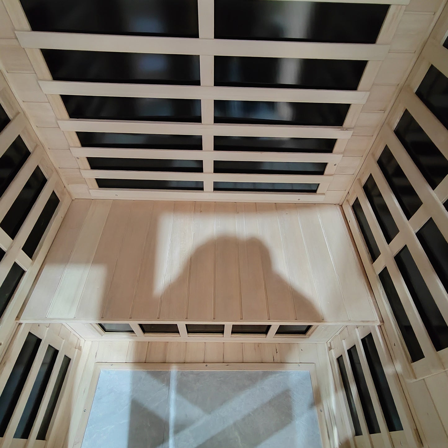 Purebath 2 Person Far Hemlock Saunas Room, 2 in 1 Indoor Ceramic Sauna with Low EMF Heaters and Ceramic Heating Cubes